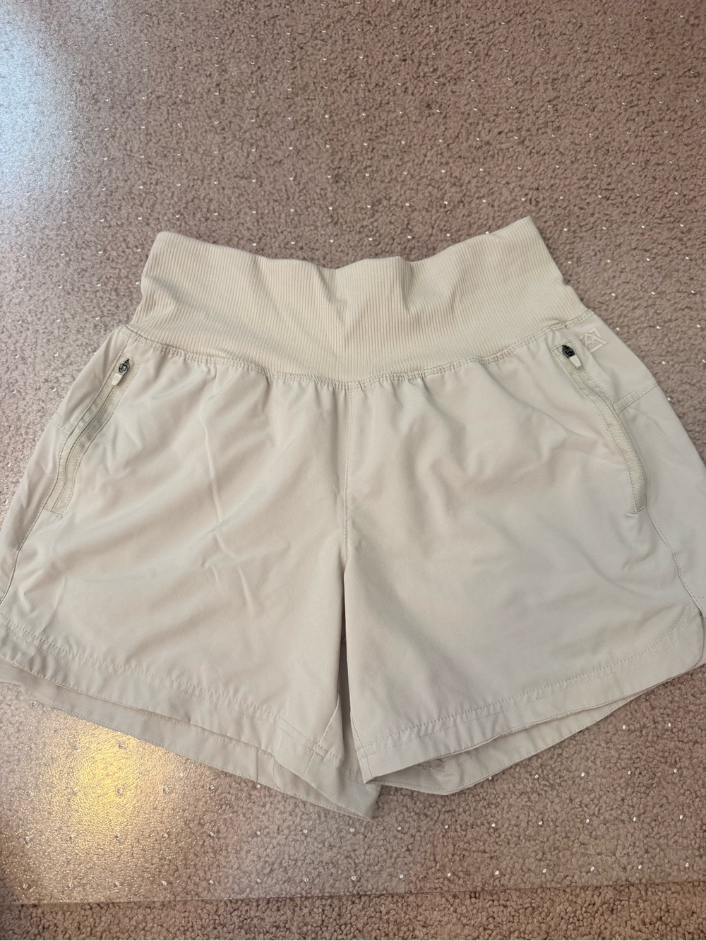 Avalanche Women's Cream High-Rise Athletic Shorts